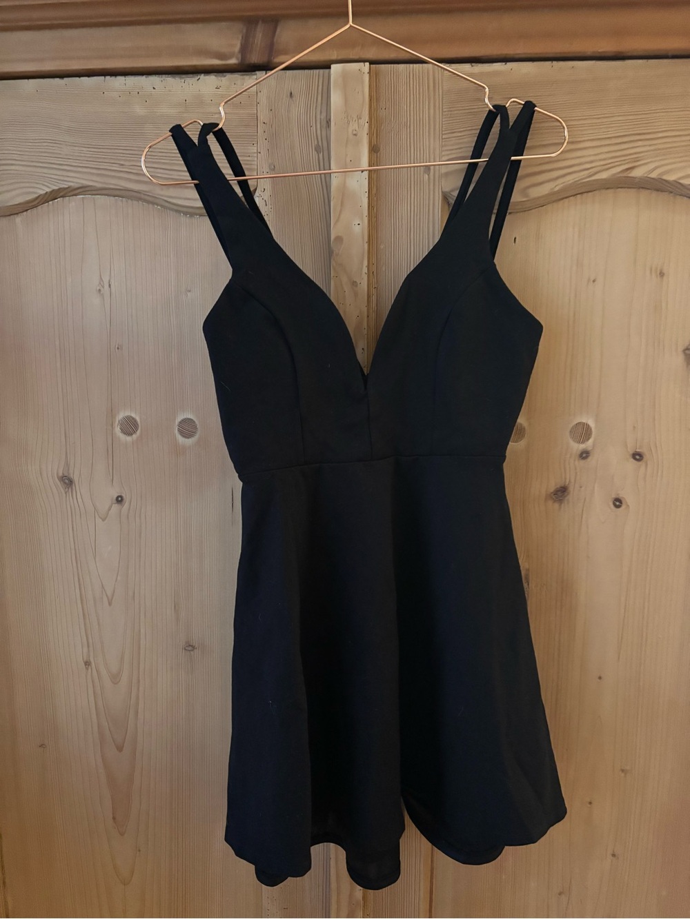 LULUS Black Double-Strap Mini Dress